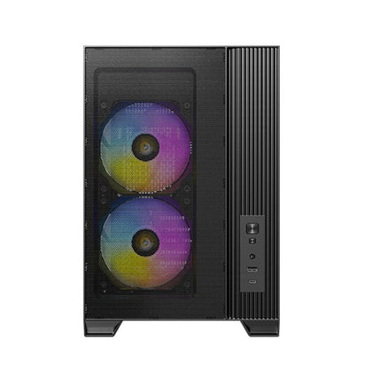 Antec Flux M MicroATX/ITX, TG side, 5 slots, 2x3.5',2x2.5', 6x120mm fans incl ARGB, 360mm rad, GPU≤405mm, CPU≤175mm, USB-C. Compact MicroATX Case