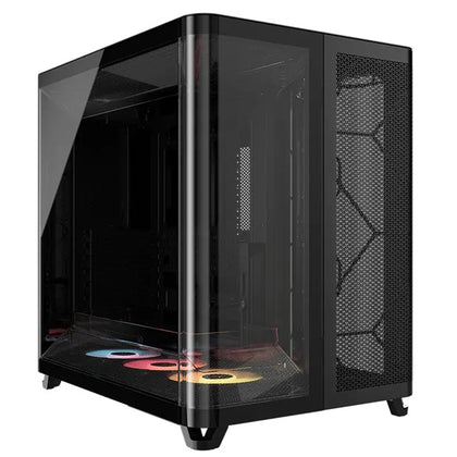 Corsair AIR 5400 RS-R ARGB Mid-Tower ATX Case - Black, Triple-Chamber, 360mm Rad Support, Glass Panels, USB-C, ATX/E-ATX, 2x SSD, 1x HDD