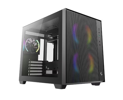 DeepCool CG330 MESH 3F High Airflow Dual Chamber Micro ATX Case, 3 Pre-Installed Fans,  USB3.0 x1,USB2.0 x1,Type-C x1,Audio x1