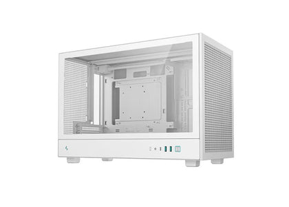 DeepCool CH260 WH M-ATX Case, Extremely Portable Size，Abundant Airflow Ventilation，Mesh and glass panels，Support up to 360mm liquid cooling，Direct ins