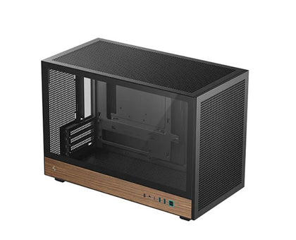 DeepCool CH260 Wood High Airflow Compact Micro-ATX Wood Grain Case.USB3.0×2、Gen2 Type-C x1、Audio/Mic×1
