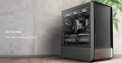 OKINOS Air Cross ATX USB3.0 x 2 Type-C 3 2 Gen 2 (10Gbps) x 1 4mm Tempered Glass Side Panel Mid Tower Case
