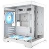 OKINOS Mirage 4 ES White Mini Tower Case, mATX/ITX, Tempered Glass, 3 x 120mm ARGB Fans, USB-C 5Gbps, 5 x Expansion Slots, GPU ≤325mm, CPU Cooler ≤155