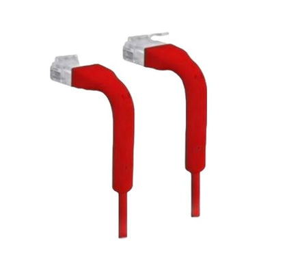 8ware Cable Single Unit Cat6 RJ45 90 Degree 50cm Red Ethernet Cable Both End Bendable to 90 Ultra-Thin 3mm Diameter