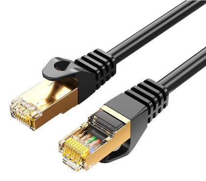 8Ware CAT7 Cable 0.5m (50cm) - Black Color RJ45 Ethernet Network LAN UTP Patch Cord Snagless