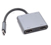 Oxhorn 4-in-1 USB-C to 2x HDMI 1xUSB3.0 1xUSB-C Charging Port 100W Power Delivery Support 4K@30Hz Displays