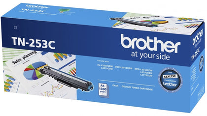 Brother TN-253C Cyan Toner Cartridge to Suit -  HL-3230CDW/3270CDW/DCP-L3015CDW/MFC-L3745CDW/L3750CDW/L3770CDW (1,300 Pages)