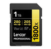 Lexar Professional 1800x 1TB SDXC™ UHS-II Card GOLD Series 1TB—C10,  UHS-II(U3), V60, 1800x, up to 280MB/s read, 205MB/s write