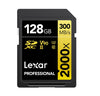 Lexar Professional 2000x 128GB SDHC™/SDXC™ UHS-II Card GOLD Series 128GB – C10, UHS-II (U3), V90, up to 300MB/s read, 260MB/s write