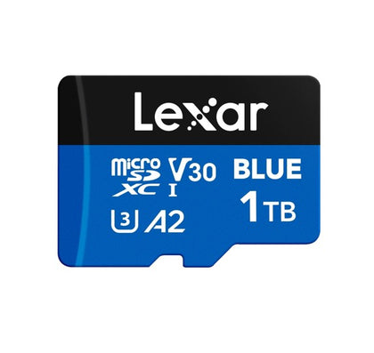 Lexar BLUE microSDXC™ UHS-I Card 1TB 1TB - C10,  A2, UHS-I(U3), V30, up to 160MB/s read  Reader or Lexar Professional Multi-Card 3-in-1 USB 3.1 Reader