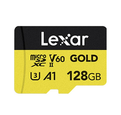 Lexar  GOLD micro SDXC UHS-II Card 128G up to 280MB/s read, up to 100MB/s write FULL-HD & 4K Video, up to 280MB/s read, up to 100MB/s write