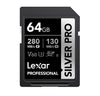 Lexar Professional SILVER PRO 64GB SDXC™ UHS-II Card 64GB—C10, UHS-II(U3), V60, Silver Pro, up to 280MB/s read, 130MB/s write