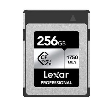 Lexar Professional CFexpress™ Type B card Silver Series 256GB—Up to 1750MB/s read, up to 1300MB/s write,minimum sustained write speed 480MB/s1