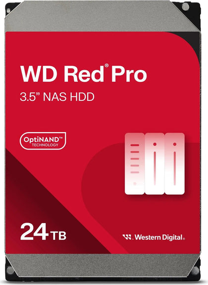 Western Digital WDRed Pro NAS Hard Drive - 24TB 3.5' 287MB/s 7200 RPM 512MB SATA HD 5yrs warranty