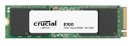 Crucial E100 1TB Gen4 NVMe SSD 5000/4500 MB/s R/W 80TBW 350K/460K IOPS 1M hrs MTTF M.2 PCIe4 3yrs