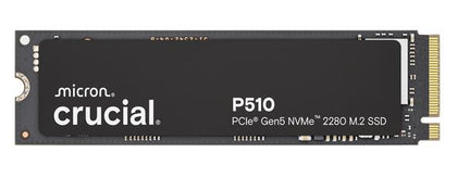 Crucial P510 2TB Gen5 2280 NVMe M.2 SSD 10,000 / 8,700 MB/s R/W 1200TBW 1.4M IOPS 1.5M hrs MTTF Full-Drive Encryption 5yrs