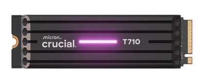 Crucial T710 1TB PCIe Gen5 NVMe 2280 SSD w Heatsink - 14900/13700 MB/s R/W 600TBW 2.2M IOPs 1.5M hrs MTTF with DirectStorage for Intel & AMD 5yrs