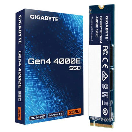 GIGABYTE Gen4 4000E 250GB NVMe PCIe 4.0 x4 M.2 2280 SSD, 3600MB/s Read, 3000MB/s Write, 1.5M Hours MTBF, 3-Year Warranty
