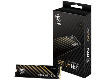 MSI SPATIUM M461 PCIe 4.0 NVMe M.2 1TB Internal SSD PCIe Gen4 NVMe (SPATIUM M461 PCIe 4.0 NVMe M.2 1TB), 5 Year Warranty