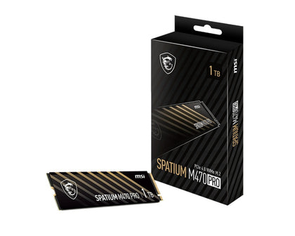 MSI SPATIUM M470 PRO PCIe 4.0 NVMe M.2 1TB SSD, Sequential Read up to 6000MB/s, Sequential Write up to 5000MB/s, 640 TBW, 5 Year Warranty FOR CC