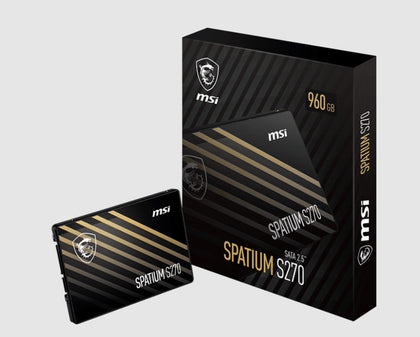 MSI SPATIUM S270 SATA 2.5' 480GB,  PHISON S11, 3D NAND, SATA III 6Gbps, 500MB/s Read, 450 MB/s Write, 250 TBW, 5 Year Warranty