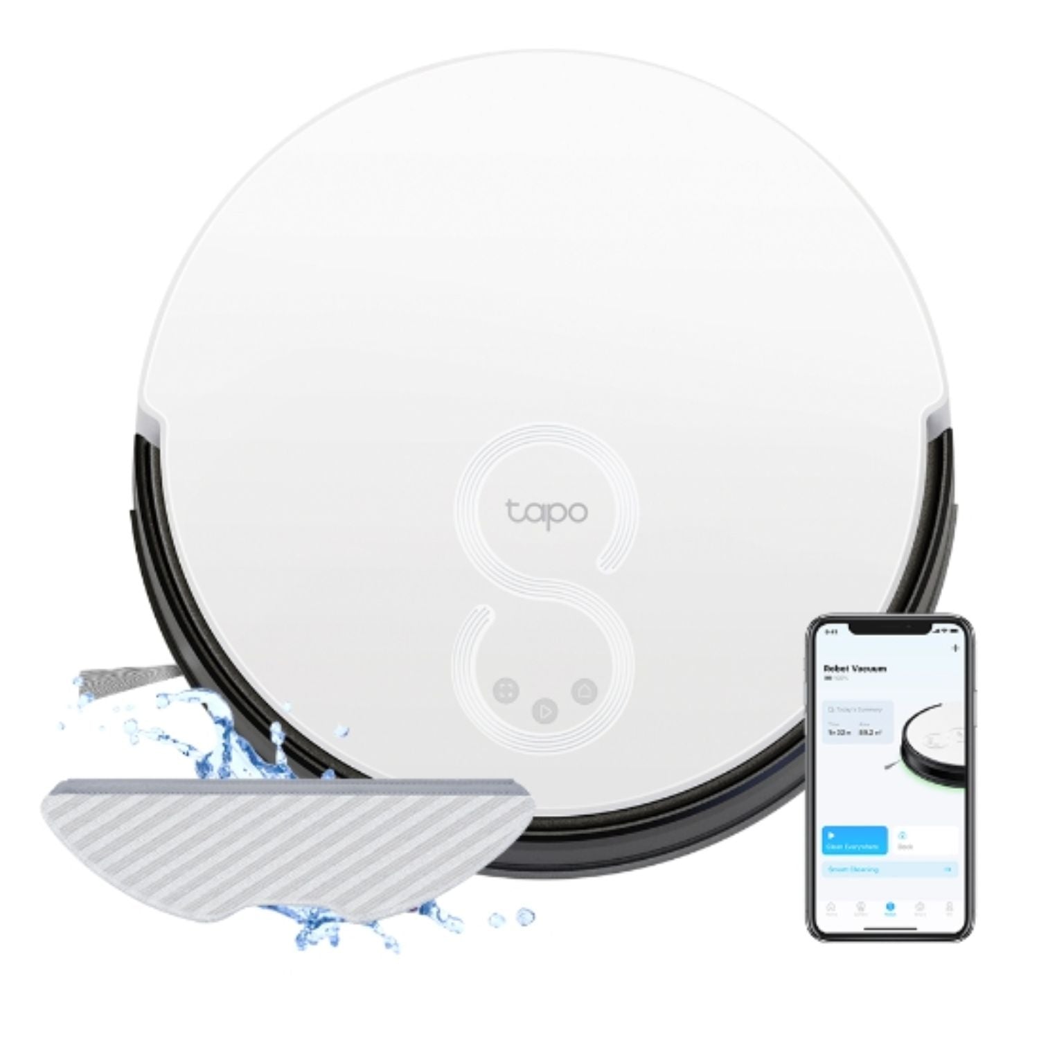 TP-Link Tapo RV10 Robot Vacuum & Mop, Path Planning, 2000Pa Strong Suction, Quiet Cleaning, Long-lasting battery, Carpet Auto-Boost, App