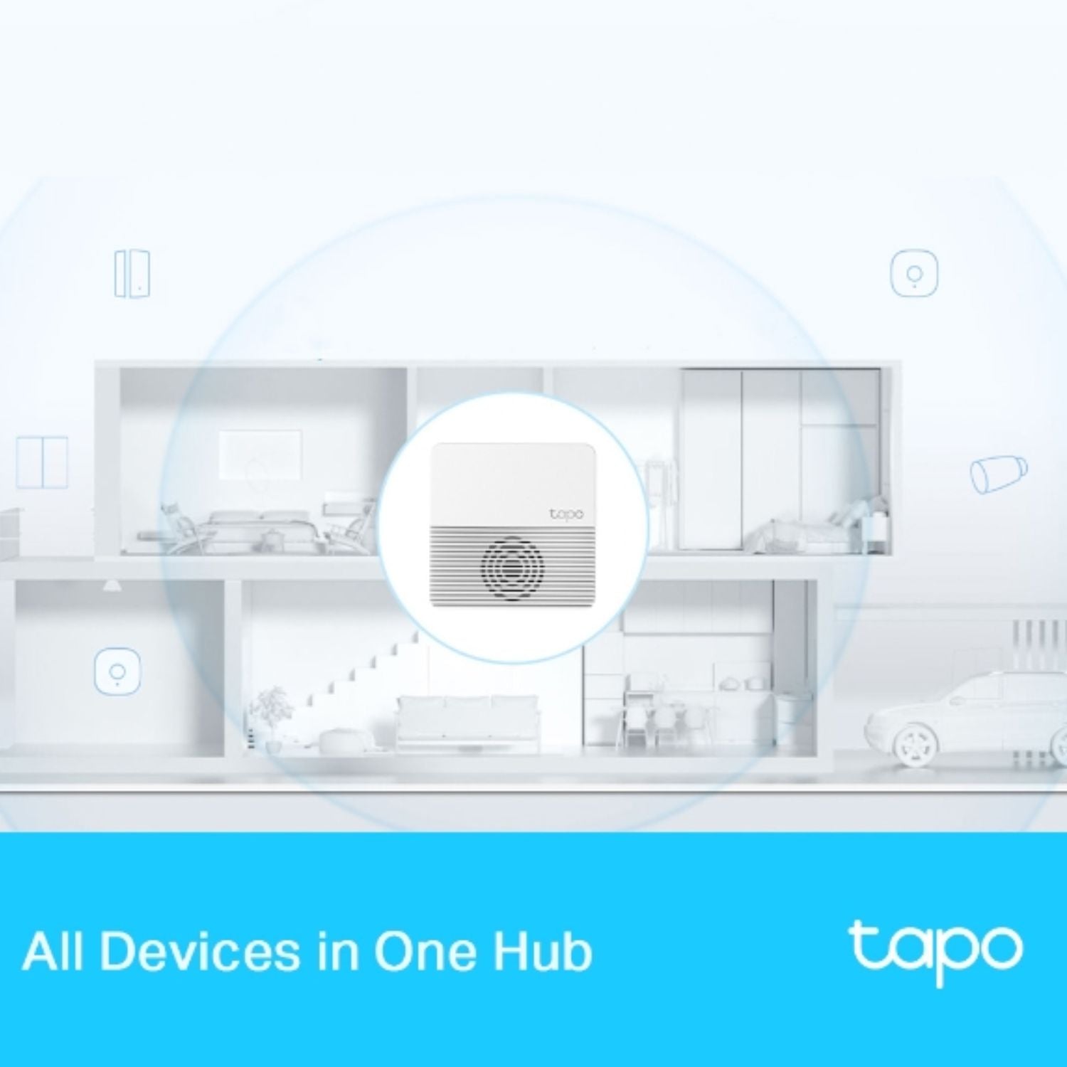 TP-Link Tapo Smart Hub Tapo H200, Works with Tapo C420, Tapo C400, Tapo D230, and more. Up to 64+4 Devices