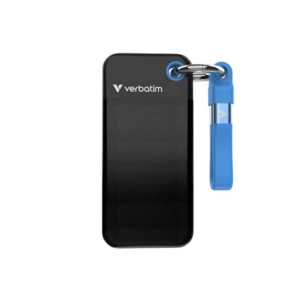 Verbatim 2TB Pocket SSD USB 3.2 Gen 2 1TB Black Orange Convenient Keyring cable holder. Compact, Rugged. Ultra Lightweight Performance 58g Portable B