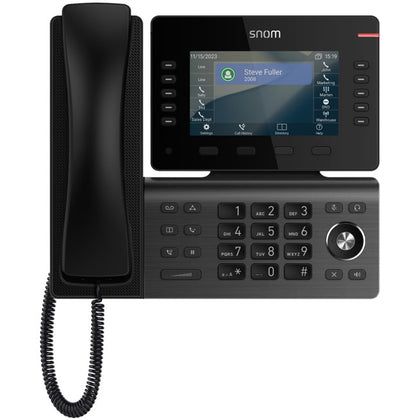 SNOM D815W Desk Telephone, 5' (480x272) color LCD, 10 (36) configurable self-labeling multicolor LED keys, 2 USB ports, 3-year standard warranty