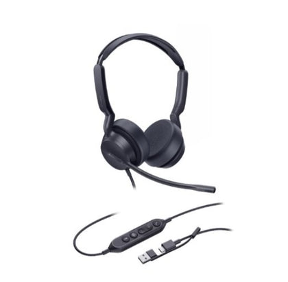 *LS Yealink UH42SE Dual UC USB-C/A, USB Wired Headset, Noise-Canceling Microphone, Leather Ear Cushions Control
