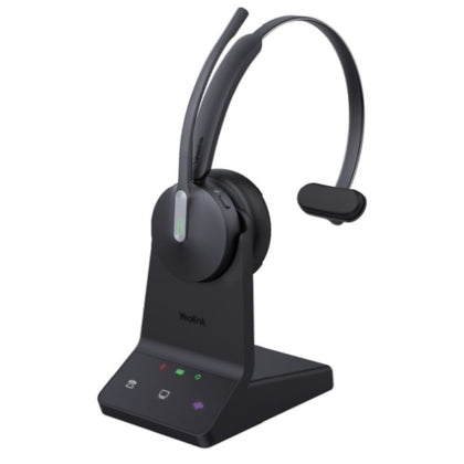 Yealink WH64 Hybrid Mono with Charging Stand, enhanced noise‑cancelling microphone technology, dual connectivity, UC platforms, VoIP desk phones, and