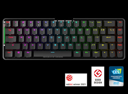 ASUS M601 ROG FALCHION NX Red Switch Compact 65% Wireless Mechanical Gaming Keyboard, 68 Keys, Interactive Touch panel, 450 Hours, ROG NX Switches, RG