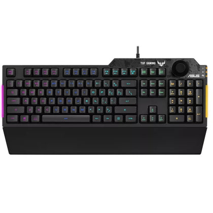 ASUS RA04 TUF GAMING K1 RGB Keyboard, Volume Knob, 19 Key Rollover, Spill Resistance, Programmable Keys