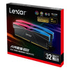 Lexar LD5U16G60C28BR-RGD ARES 2nd Gen U-DIMM DDR5 6000 32GB Kit (16GB*2), CL28, RGB Black, dual pack