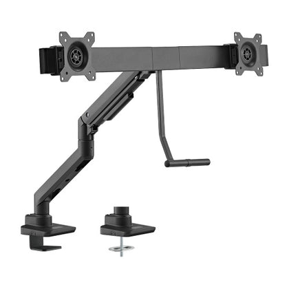 Brateck Fabulous Desk-Mounted Gas Spring Monitor Arm For Dual Monitors Fit Most 17'-32' Monitor Up to 9kg per screen VESA 100x100,75x75 Black(LS)