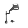 Brateck LDT81-C012P-ML-B POLE-MOUNTED HEAVY-DUTY GAS SPRING MONITOR ARM WITH LAPTOP HOLDER For most 17'~49' Monitors, Fine Texture Black (LS)