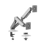 Brateck LDT88-C024 DUAL SCREEN RUGGED MECHANICAL SPRING MONITOR ARM For most 17'~32' Monitors, Space Grey & White (LS)