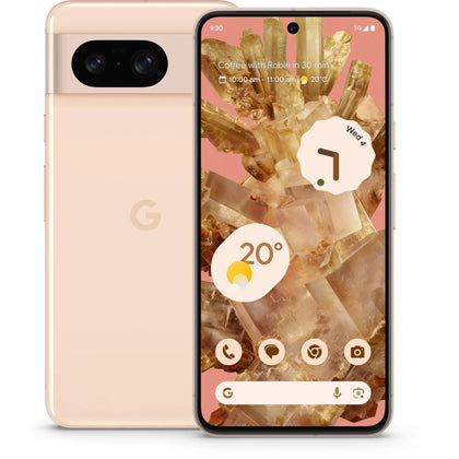 Google Pixel 8 5G 128GB - Rose (GA04856-AU)*AU STOCK*, 6.2', OLED, 120Hz, 8GB/128GB, 50MP/10.5MP, Single SIM + eSIM, 4575mAh, 2YR