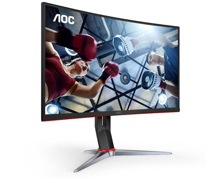 AOC 27' Curved QHD 2560x1440 1ms, 180hz ,VA Curved 1000R, Free-Sync Premium, HDR 10, VESA 100, VGA, HDMI, DP, Gaming Monitor (LS