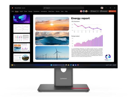 LENOVO ThinkVision T24i-30 23.8'/24' 60Hz QHD Monitor 2K 2560x1440 16:9 Height Adjustable Tilt Swivel Pivot HDMI DP1.4 DP VGA USB Hub VESA 3yr