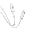 Pisen Lightning to USB-C PD Fast Charge Cable (2M) White - 3A, Support Data Sync, Durable, Easy to insert, Apple iPhone,iPad,MacBook