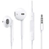 USP Pisen Half-in-Ear 3.5mm Earphones - White,Ergonomic Design,HD Call Microphone,5 Years Warranty