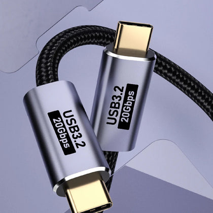 Pisen BoostUp Braided USB-C to USB-C (3.2 Gen2) Charge & Video (8K@64HZ) Cable (2M) Black,5A/100W PD, Fast Charge, 20Gbps,Best for Laptop