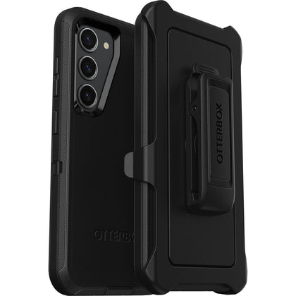 OtterBox Defender Samsung Galaxy S23 5G (6.1') Case Black - (77-91036), DROP+ 4X Military Standard, Included Holster, Rugged, 7 Years Warranty