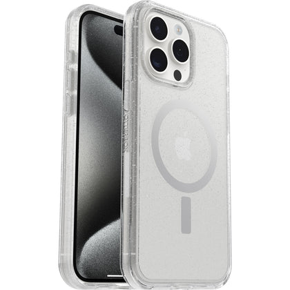 OtterBox Symmetry+ MagSafe Apple iPhone 15 Pro Max (6.7') Case Stardust (Clear Glitter) - (77-93089), DROP+ 3X Military Standard