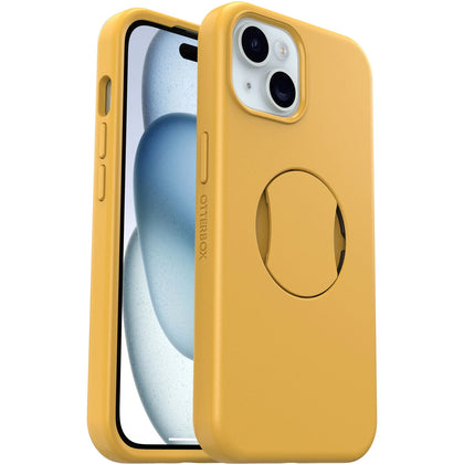 (LS) OtterBox OtterGrip Symmetry MagSafe Apple iPhone 15 / iPhone 14 / iPhone 13 (6.1') Case Aspen Gleam 2.0 (Yellow) - (77-93203),DROP+ 3X Military