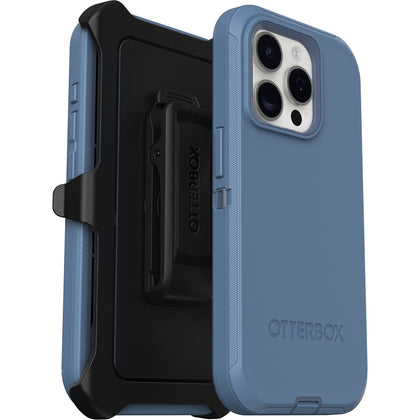 (LS) OtterBox Defender Apple iPhone 15 Pro (6.1') Case Baby Blue Jeans (Blue) - (77-94043), DROP+ 4X Military Standard, Multi-Layer, 7 Years Warranty