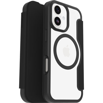 OtterBox React Folio MagSafe Apple iPhone 17 (6.3') Case Black Crystal (Clear/Black) - (77-98586), DROP+ Military Standard, 7 Years Warranty