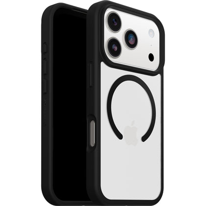 OtterBox React MagSafe Apple iPhone 17 Pro (6.3') Case Black Crystal (Clear/Black) - (77-98631),DROP+ Military Standard,Raised Edges,7 Years Warranty