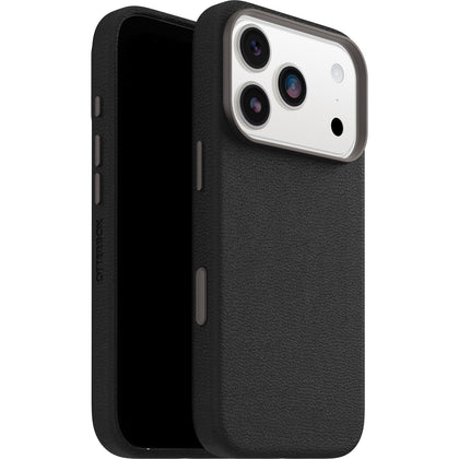 OtterBox Symmetry Cactus Leather MagSafe Apple iPhone 17 Pro Max (6.9') Noir Ash (Black) - (77-99061), DROP+ 3X Military Standard, 7 Years Warranty